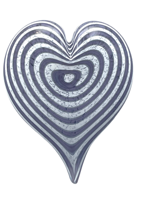 Hyacinth and White Spiral Heart Paperweight9